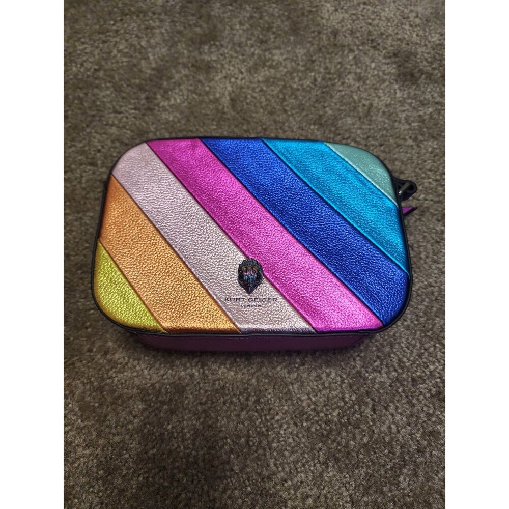 Kurt Geiger London Kensington Rainbow Metallic Leather Camera Crossbody Bag